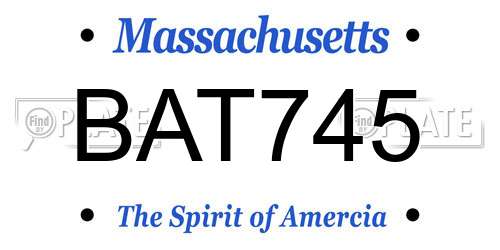BAT745 Massachusetts License Plate