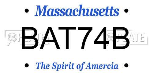 BAT74B Massachusetts License Plate