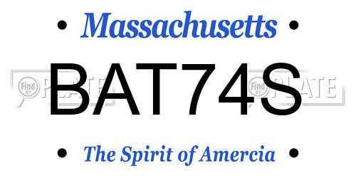 BAT74S Massachusetts License Plate
