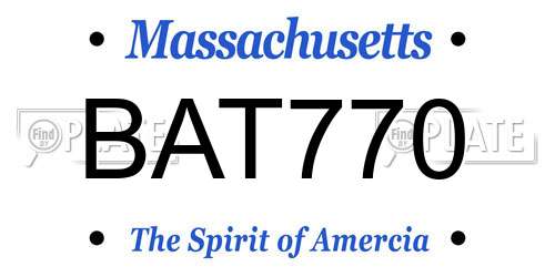 BAT770 Massachusetts License Plate