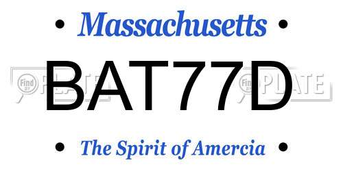 BAT77D Massachusetts License Plate