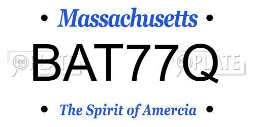 BAT77Q Massachusetts License Plate
