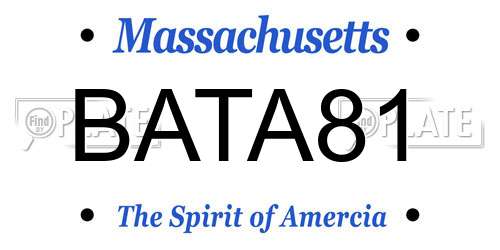 BATA81 Massachusetts License Plate