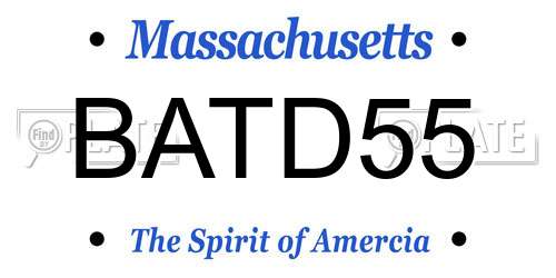 BATD55 Massachusetts License Plate