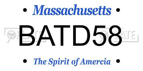 BATD58 Massachusetts License Plate