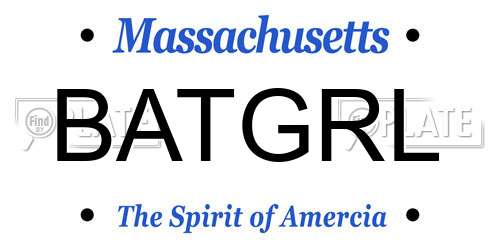 BATGRL Massachusetts License Plate
