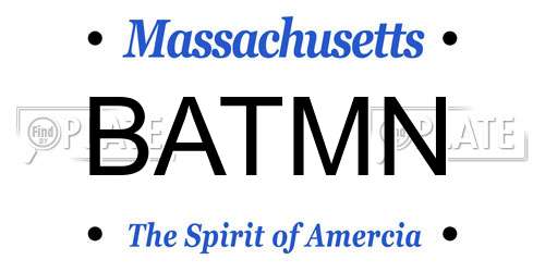 BATMN Massachusetts License Plate