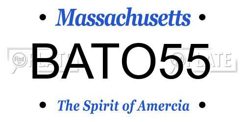 BATO55 Massachusetts License Plate