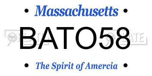 BATO58 Massachusetts License Plate