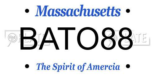 BATO88 Massachusetts License Plate