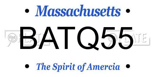 BATQ55 Massachusetts License Plate