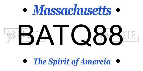 BATQ88 Massachusetts License Plate