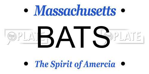 BATS Massachusetts License Plate