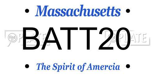 BATT20 Massachusetts License Plate