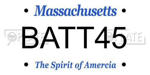BATT45 Massachusetts License Plate