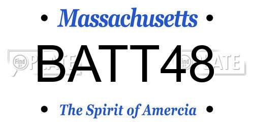 BATT48 Massachusetts License Plate
