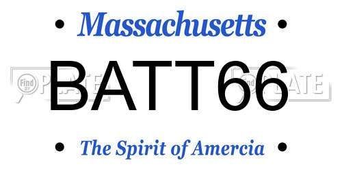 BATT66 Massachusetts License Plate