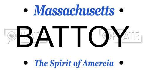 BATTOY Massachusetts License Plate