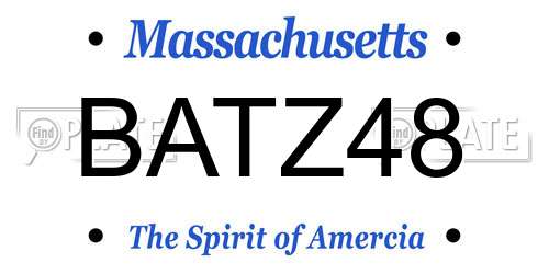 BATZ48 Massachusetts License Plate
