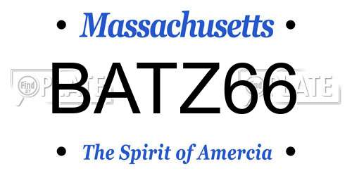 BATZ66 Massachusetts License Plate