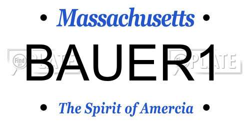 BAUER1 Massachusetts License Plate
