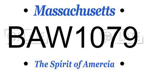 BAW1079 Massachusetts License Plate