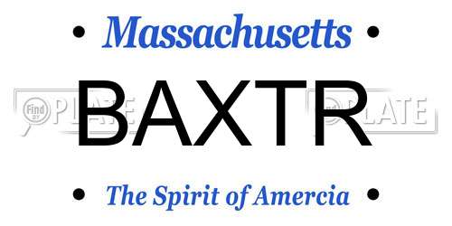 BAXTR Massachusetts License Plate