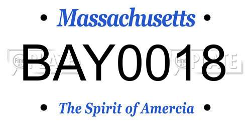 BAY0018 Massachusetts License Plate
