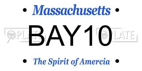BAY10 Massachusetts License Plate