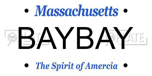 BAYBAY Massachusetts License Plate