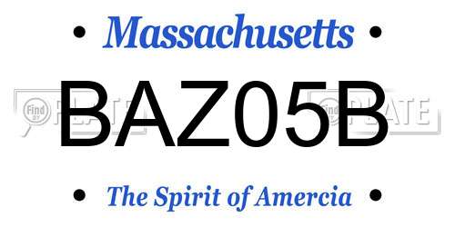 BAZ05B Massachusetts License Plate