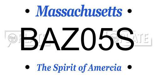 BAZ05S Massachusetts License Plate