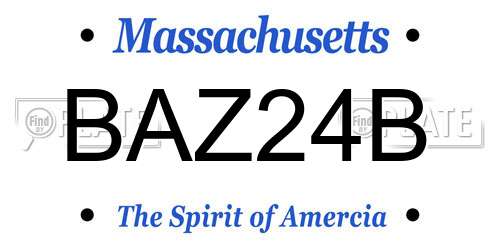 BAZ24B Massachusetts License Plate