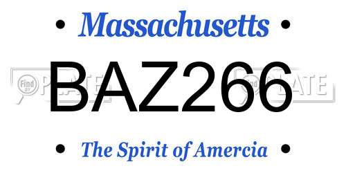 BAZ266 Massachusetts License Plate