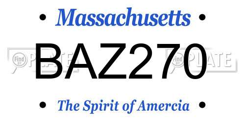 BAZ270 Massachusetts License Plate