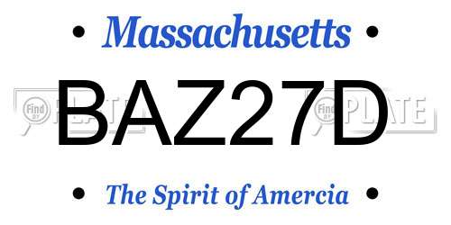 BAZ27D Massachusetts License Plate