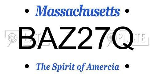BAZ27Q Massachusetts License Plate