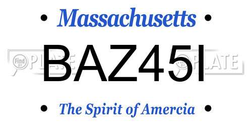 BAZ45I Massachusetts License Plate