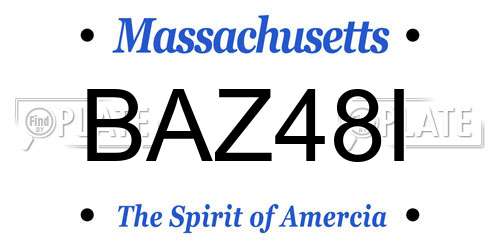 BAZ48I Massachusetts License Plate