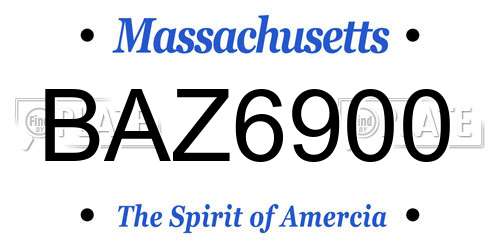 BAZ6900 Massachusetts License Plate