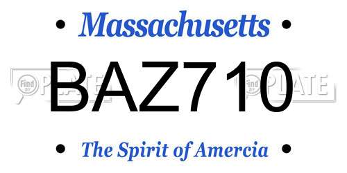 BAZ710 Massachusetts License Plate