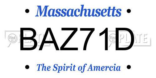BAZ71D Massachusetts License Plate