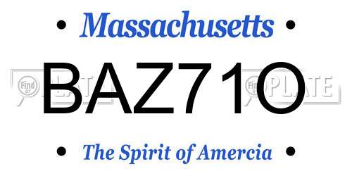 BAZ71O Massachusetts License Plate