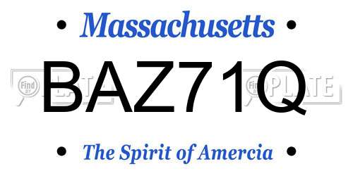 BAZ71Q Massachusetts License Plate