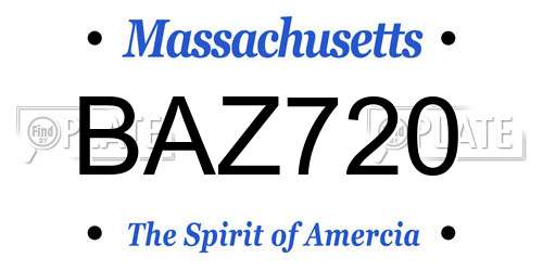 BAZ720 Massachusetts License Plate