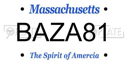 BAZA81 Massachusetts License Plate
