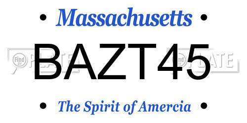 BAZT45 Massachusetts License Plate