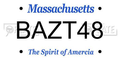 BAZT48 Massachusetts License Plate