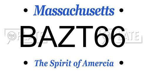 BAZT66 Massachusetts License Plate