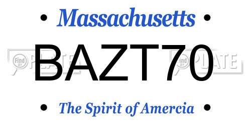 BAZT70 Massachusetts License Plate